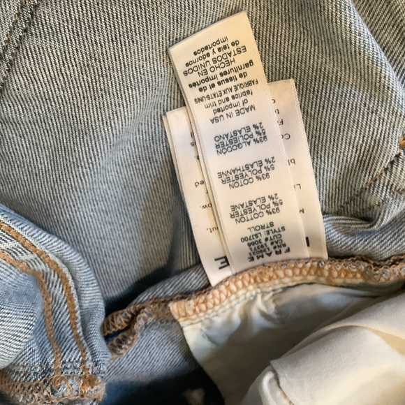 Women’s Petite Frame Denim Blue Skinny Jeans High-Rise Size 24 - Picture 10 of 12